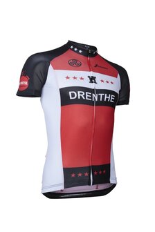 Fortissima Wielershirt  - Dames - Drenthe - Zwart/Rood