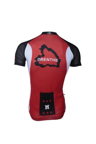 Fortissima Wielershirt  - Dames - Drenthe - Zwart/Rood