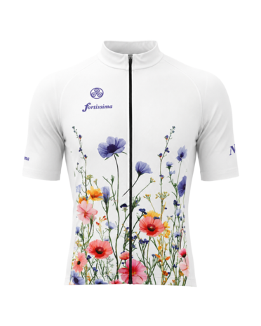 Fortissima Wielershirt Bloemen Wit
